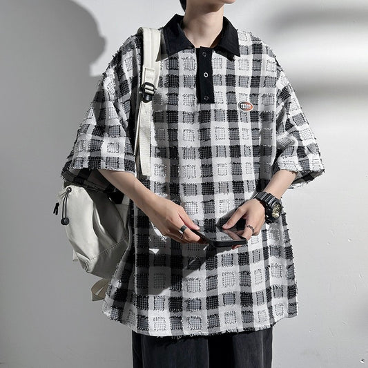 纹理时尚潮流休闲运动Polo衫男